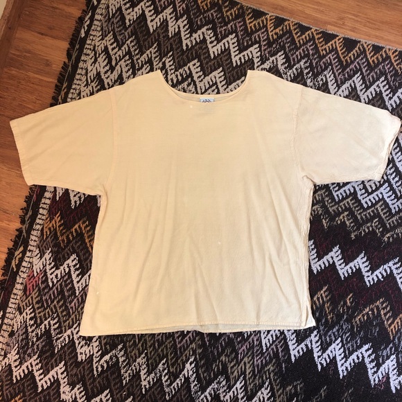 SOLD • woven cotton relaxed T-shirt - Picture 3 of 4